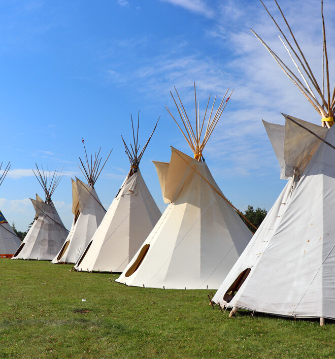 Tipis in a line
